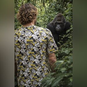 Gorilla skull banana Raco Men stretchy t shirt unisex a MD monkeys soft fabric